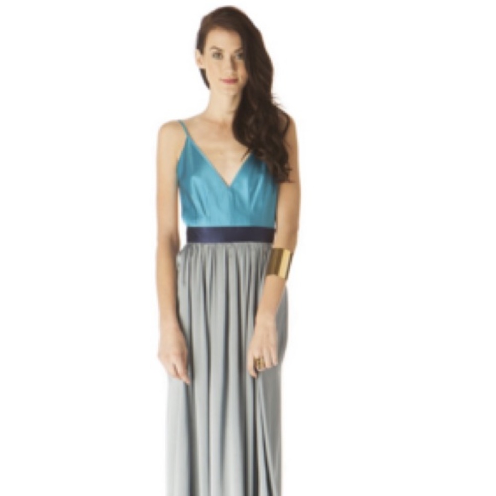 Contrarian One NYC Babs Bibb Maxi 100% Silk Dress 2